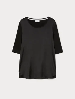 T-Shirt aus Jersey und Satin