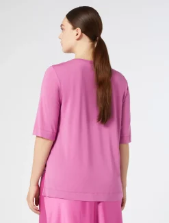 T-Shirt aus Jersey und Seide