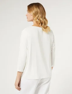 T-Shirt aus Viskosejersey und Satin