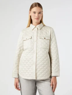 Wattierte Jacke aus schimmerndem Nylon-Canvas