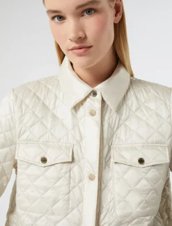 Wattierte Jacke aus schimmerndem Nylon-Canvas