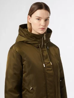 Wattierter, langer Parka aus Twill