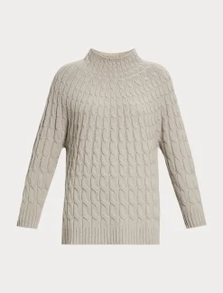 Zopfstrickpullover aus Kaschmir-Mischung