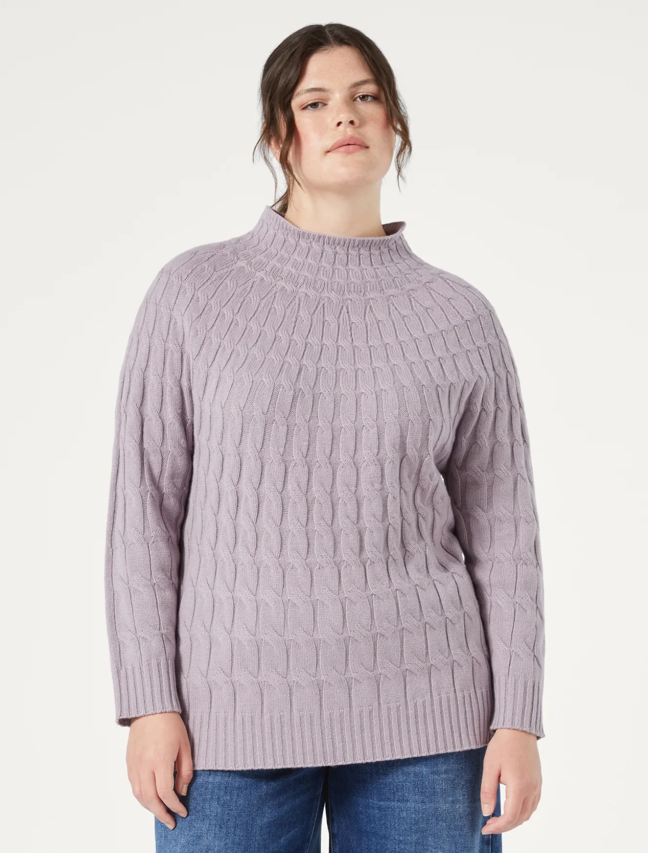 Zopfstrickpullover aus Kaschmir-Mischung