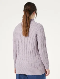 Zopfstrickpullover aus Kaschmir-Mischung