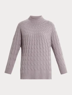 Zopfstrickpullover aus Kaschmir-Mischung